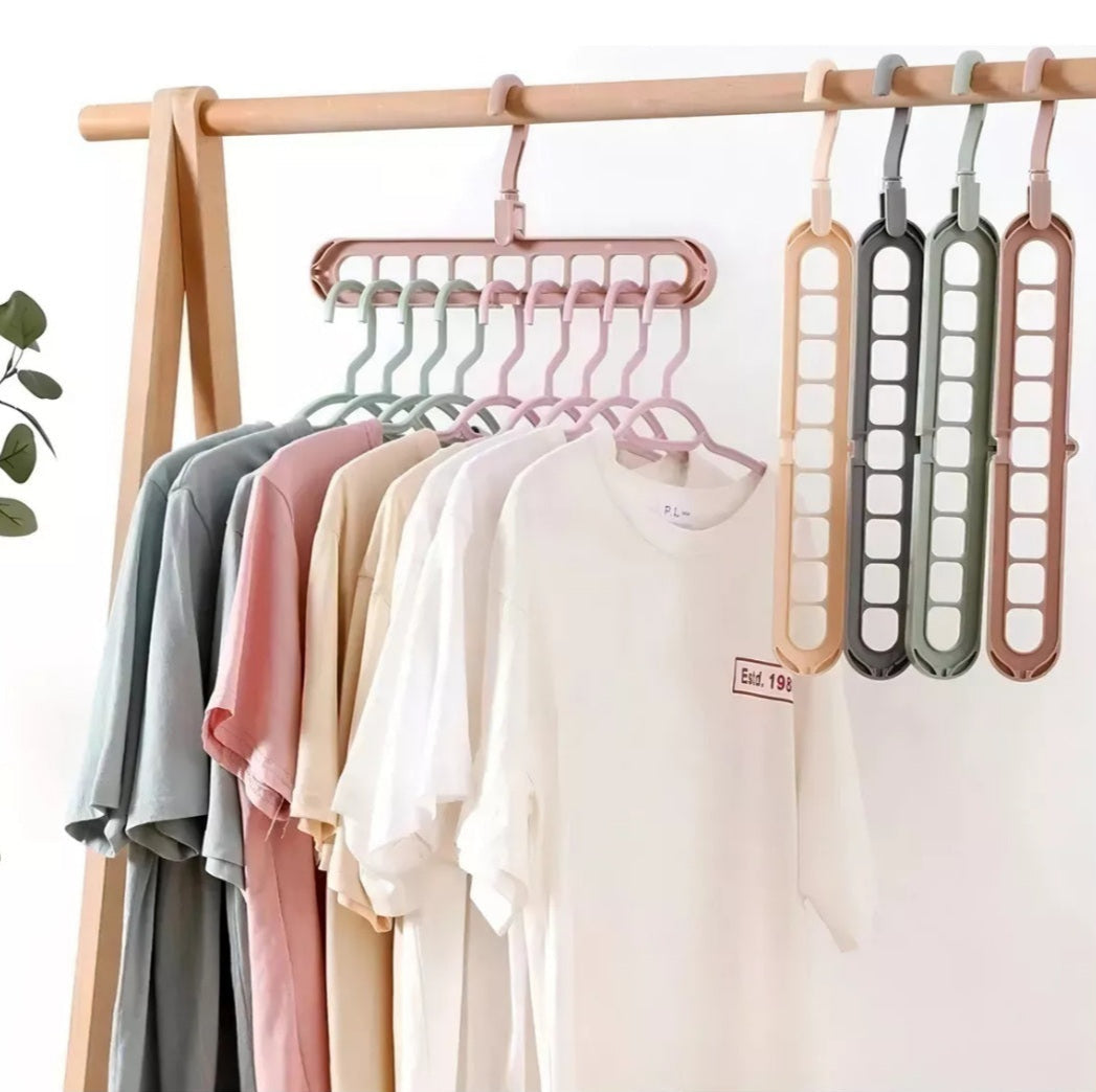 PACK X5 - GANCHO COLGADOR ROPA (9 EN 1)